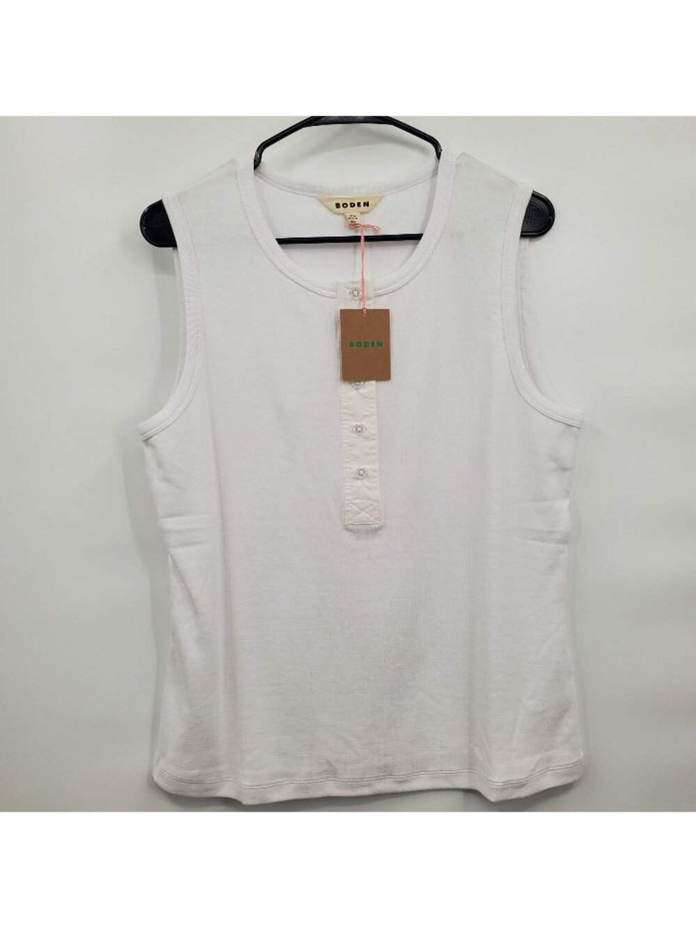 Boden Crew Neck Henley Tank Top Women Size XL NWT Sleeveless Classic Look